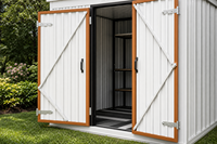 Abri de jardin en acier 6x4 pieds, abri métallique extérieur avec plancher et portes doubles verrouillables
