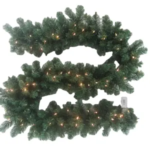 9FT X12INおよび14IN OREGON FIR GARLAND USAライト110V70クリアライト-220チップ
