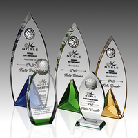 Vente chaude Cristal Trophée Blanc Cristal Prix Trophée Personnalisé 3d Laser Gravure Noir Bouclier En Forme De Verre Prix