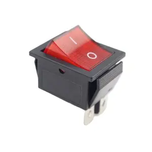 plastic 4 feet 2 gear square red rocker switch KCD4-201 50pcs/box