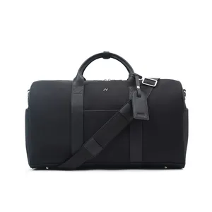 Bolsa de lona personalizada de gran capacidad, bolsa de viaje impermeable para zapatos con correa fácil para carrito
