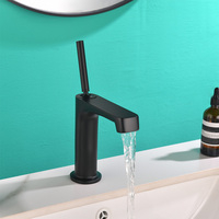 Robinet de lavabo en laiton à monter sur comptoir, 1 poignée, monotrou, cartouche céramique, design moderne, finition chromée, garantie 5 ans