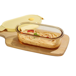ホコカスタマイズ可能なロゴ入りヨーロッパデザインガラス製食品保存容器、気密フリップトップ蓋付き、電子レンジ対応、BPAフリー、環境に優しい - Product Image 2