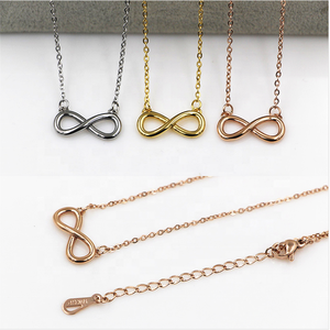 Borsa delle signore di fantasia <span class=keywords><strong>personalizzata</strong></span> in acciaio inox placcato oro infinity <span class=keywords><strong>collana</strong></span> dei monili - Product Image 1