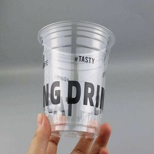 Logo personnalisé Dia. Gobelet en plastique transparent PET jetable pour thé au lait, café glacé, 98 mm, 12, 14, 16, 18, 20, 24 oz, avec couvercle - Product Image 2