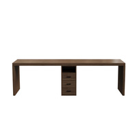 Bureau d'ordinateur double en bois massif, table longue minimaliste moderne pour chambre d'enfant, bureau d'étude pour étudiant, usage domestique, style dossier de canapé