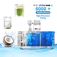 Machine d'emballage automatique Doypack à haut rendement pour eau de coco, avec remplisseuse de sachets à scellage 4 côtés