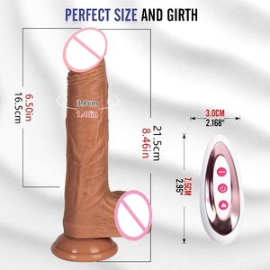 4-in-1 Wasserdichter Teleskop-Penis aus Silikon mit 10 Vibrationsmodi, Kabelloser Vibrator mit <span class=keywords><strong>3</strong></span> Stoßfunktionen, Sexspielzeug für Erwachsene für Frauen - Product Image 4