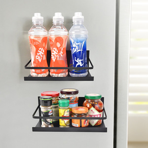 Fridge Organizer Magnetic Refrigerator Rack Rectangle Single Layer Hanging Kitchen Storage Shelf For Spice Jars And Condiments - Product Image 2