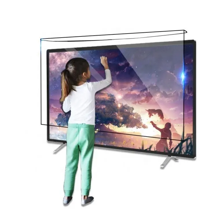65 inç Led plazma Anti parlama akrilik 58 Pdlc 77 cam Uv göz koruması 50 85 düz Tv ekran koruyucu için Samsung