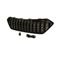 Nouveau lifting pièces d'auto autres accessoires extérieurs noir gril avant calandre de voiture avec des lumières pour Hyundai Santa Fe 2013-2016