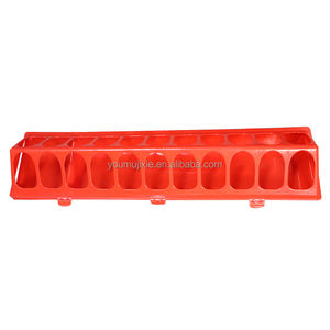 Grande mangeoire <span class=keywords><strong>rectangulaire</strong></span> de poulet d'équipement de volaille 22 mangeoires en <span class=keywords><strong>plastique</strong></span> rouges de trous pour des poulets - Product Image 5