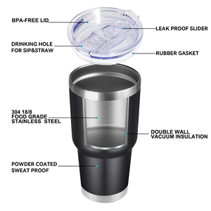 Custom logo Powder Coated Regular Stainless Steel Tumbler Powder Coated Double Wall Coffee 30oz 20 oz Travel Car Mugs Tumblers - Product Image 3