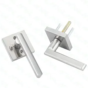 Zinc alloy satin brass round square privacy function door handle Door Lock