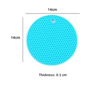 Sous-plat rond en silicone résistant à la chaleur et imperméable, texture nid d'abeille, antiadhésif, protection de table avec trou de suspension pour ustensiles de cuisine