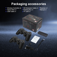 Consoles de jeux pour N64/PSP/PS1 avec 30000 jeux intégrés, stick de jeu X2 GD10 pour rétro, boîte noire, 4k Abs, manette sans fil 2.4G*2