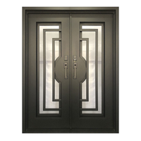 Porte extérieure en fer forgé avec conception antivol pour les hôtels de villas d'entrée avant ou pour l'extérieur