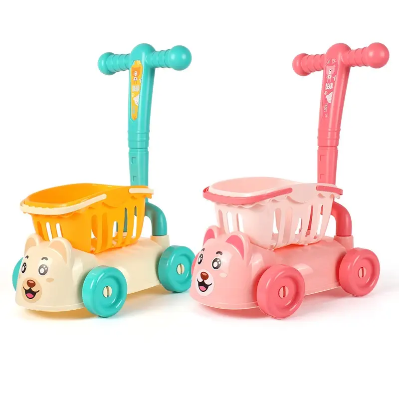 Zhiqu Toyschildren Plastic Supermarkt Winkelen Speelgoed Kinderen Thuis Simulatie Kar Groente Fruit Speelgoed Set