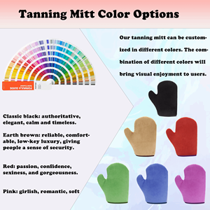 Ensemble de 4 pièces en velours brun naturel pour <span class=keywords><strong>autobronzant</strong></span> corporel, applicateur dorsal, <span class=keywords><strong>gant</strong></span> exfoliant, applicateur dorsal pour <span class=keywords><strong>autobronzant</strong></span>, ensemble de mitaines bronzantes - Product Image 4