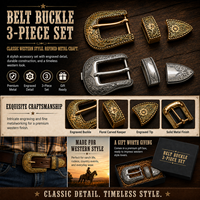 Vente d'accessoires de ceinture en métal personnalisés en usine : Ensemble de 3 boucles de ceinture western et conchos pour cuir, divers modèles largement utilisés, 30 mm