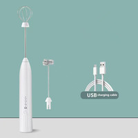 Mini mixeur à café portatif 3 vitesses, rechargeable par USB, faible bruit, en acier inoxydable, batteur à œufs, mixeur, mousseur à lait électrique