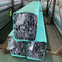 Tubería de Acero Cuadrada Anillada Negra Directa de Fábrica para Trabajos de Soldadura y Fabricación