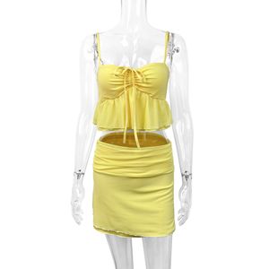 Conjunto de Dos Piezas de Verano para Mujer, Camisola Sexy y <span class=keywords><strong>Falda</strong></span> Plisada - Product Image 4