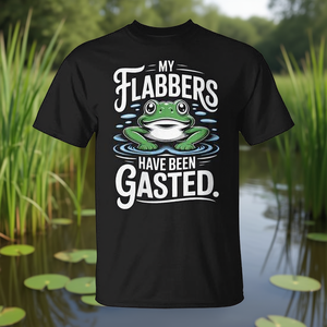 T-shirt Frog Humor My Flabbers Have Been Gasted Design en coton noir pour adulte unisexe - Product Image 3