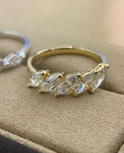 Anello Eternity con Diamante Marquise Coltivato in Laboratorio, Oro Massiccio <span class=keywords><strong>14K</strong></span>, Certificato IGI, Regalo di Nozze per Donne - Product Image 1