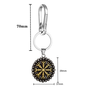 Porte-clés Symbole Viking en Acier Inoxydable, Pendentif Flocon de Neige, Cadeau Unisexe, Breloque - Product Image 4