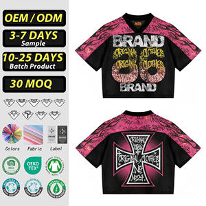 Camiseta de Fútbol Americano Retro Personalizada con Estampado Completo, de Alta Calidad, Sublimada, de Malla, Corte Cuadrado, Manga Corta, para Verano - Product Image 1