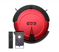 KRV208 Merah Silver Hitam 1000Pa Hisap Kuat Mengisi Ulang Stasiun Remote Controller Vacuum Cleaner Robot dengan Tangki Air