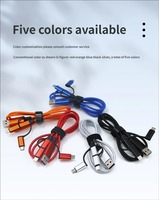 Kabel Data USB Pengisian Cepat 60W untuk Ponsel, Tipe C, Micro, Nylon 1.2m, Logo Kustom 5 in 1