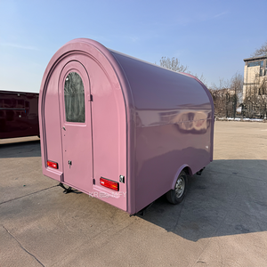 Meilleur Prix Chariot à Bubble Tea, Chariot de Concession pour Fruits et Vins, Chariot de Vente de Café, Food Truck, Remorque Mobile Ronde pour Boissons et Bonbons - Product Image 6