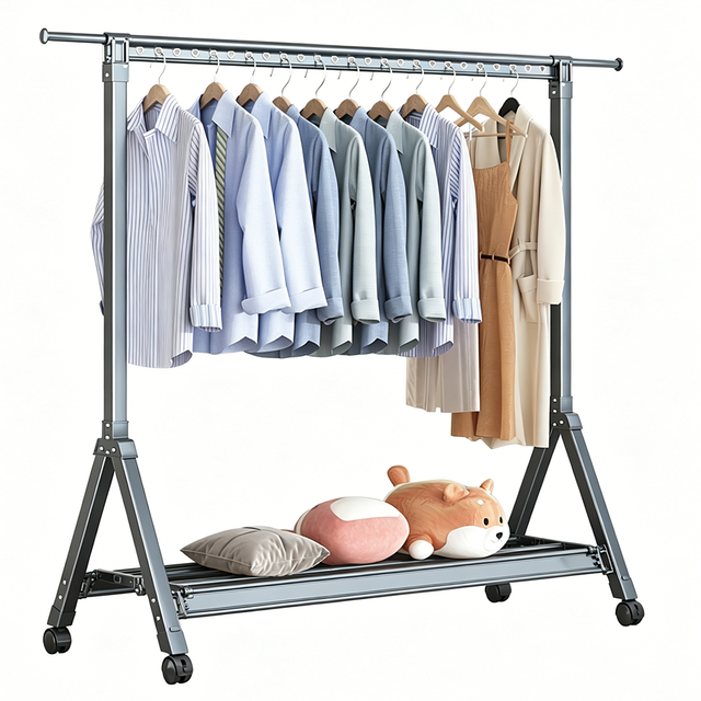 Clothes Drying Rack-Movable Drying Rack with Adjustable Arms Aluminum Alloy