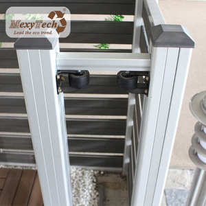 Personnalisé 6 pieds de haut jardin WPC clôture porte extérieure en bois composite porte gaufré surface traitée sous pression Nature modélisation 3D - Product Image 2
