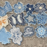 Patch en jean délavé style vintage, petite étoile brodée, applique sans adhésif pour vêtements, sacs et accessoires de chaussures