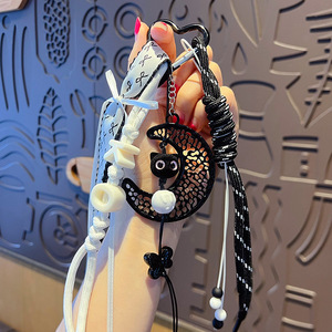 Fashion Diy Gift Promotion Gift Diy Moon Shape Keyring Handbag Keychain Car Key <b>Ring</b> Birthday Gift - Product Image 5