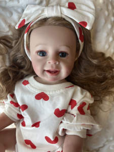 Fábrica 3D pintura piel cuerpo completo muñeca de silicona barato niño realista Rubio <span class=keywords><strong>Pelo</strong></span> Rizado dulce <span class=keywords><strong>Reborn</strong></span> Baby Girl - Product Image 5