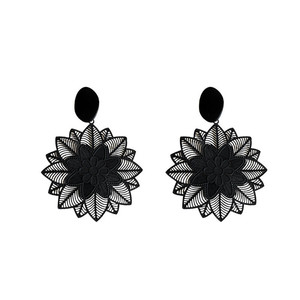 Boucles d'oreilles fleur noire style <span class=keywords><strong>Mori</strong></span> exagéré de Coré<span class=keywords><strong>e</strong></span> du Sud, super féeriques, élégantes, populaires sur internet, pour femme - Product Image 6