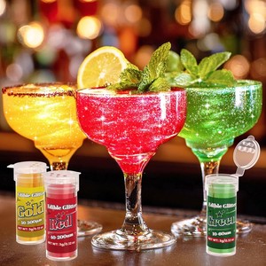 Paillettes comestibles pour boissons, 7 couleurs, ensemble de poudre scintillante de qualité alimentaire, poudre à saupoudrer pour décorations de cocktails/gâteaux/boissons, biscuits - Product Image 6