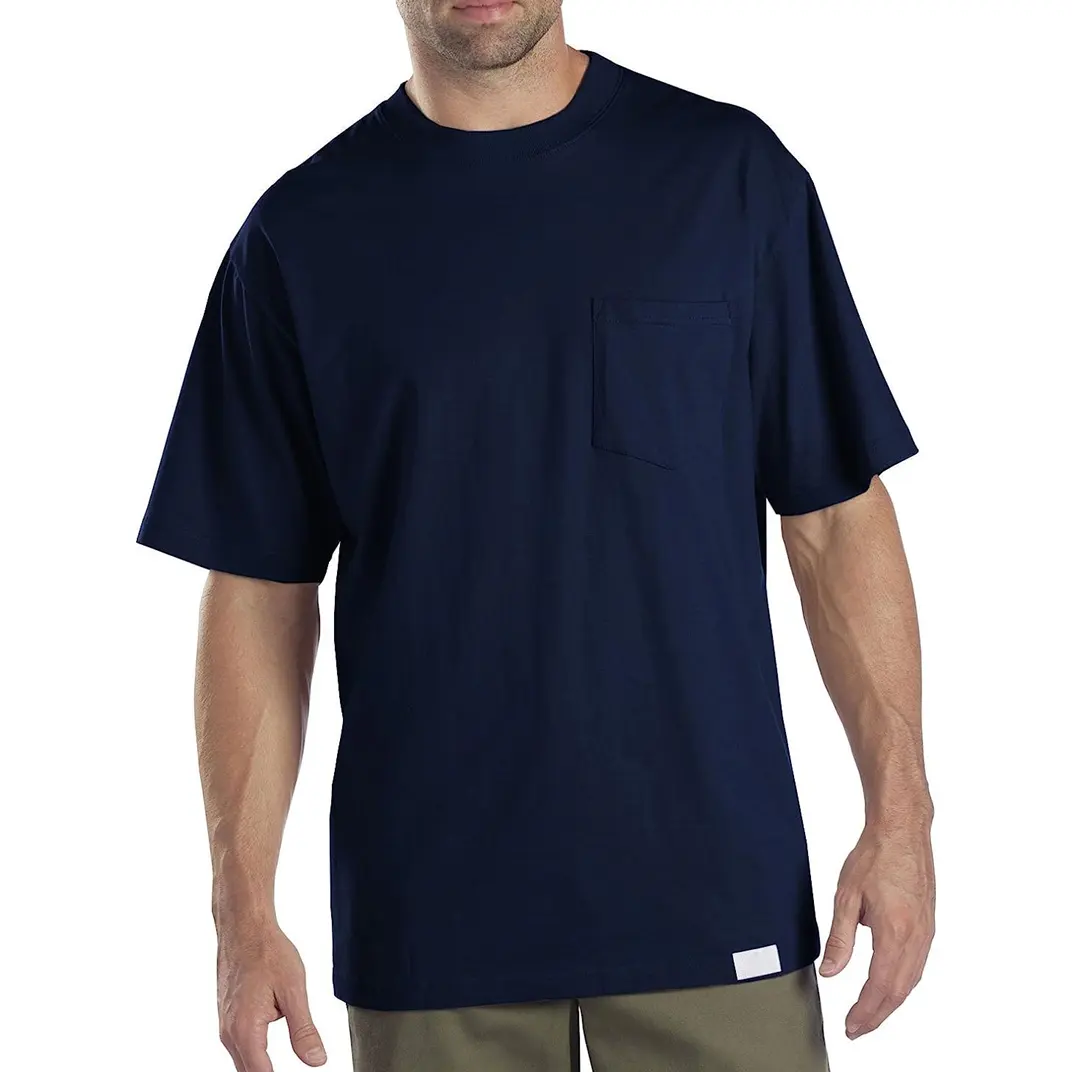 उच्च गुणवत्ता हैवीवेट 280gsm 100% कपास बड़े मुद्रित जेब के साथ कशीदाकारी सादे टी बहुरंगा पुरुषों की टी शर्ट