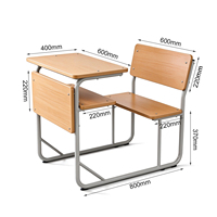 Meubles scolaires en bois, ensemble de bureaux et de chaises intégrés, simples et conjoints, pour l'éducation primaire, secondaire et le bureau à domicile, CE