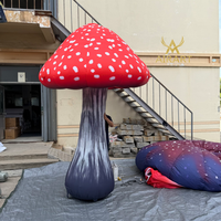 Ballon gonflable personnalisé en forme de champignon de 3 m avec lumière LED pour la décoration de fête sur le thème de la forêt, champignon publicitaire gonflable