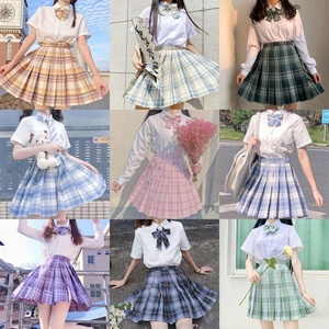 <span class=keywords><strong>Uniforme</strong></span> d'écolière jupes plissées <span class=keywords><strong>uniforme</strong></span> <span class=keywords><strong>scolaire</strong></span> japonais taille haute jupe à carreaux Sexy JK uniformes pour femme ensemble complet personnalisé - Product Image 2
