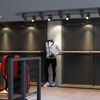 Présentoir de magasin de vêtements pour hommes haut de gamme, sur pied ou mural