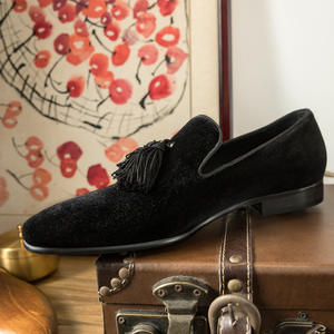 New Trend Elegant Style British Authentic Genuine Leather Men's Black Leather <b>Dress</b> Shoes Wedding Party Shoes - Product Image 5