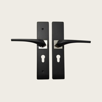 Poignée de porte en alliage d'aluminium massif, noire, silencieuse, avec corps de serrure en acier au manganèse, pour maison, hôtel, bureau, appartement