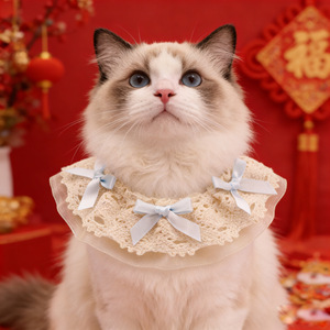 <span class=keywords><strong>Collar</strong></span> de encaje de lujo para gatos con lazo, <span class=keywords><strong>collar</strong></span> ajustable para mascotas, estilo princesa victoriana, para perros pequeños, gatos y gatitos - Product Image 5