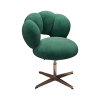 Chaise de maquillage moderne haut de gamme tabouret de coiffeuse de Style crème avec chaise à ongles rotative en tissu de laine d'agneau pour filles de chambre à coucher